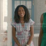 Jessica’s blue striped v-neck mini dress on Sweet Magnolias