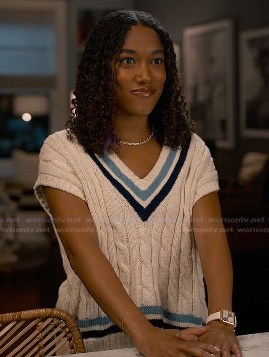 Jessica’s cable knit vest on Sweet Magnolias