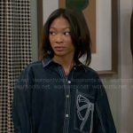 Jessica’s denim bow shirt on Beyond the Gates