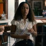 Jessica’s floral lace inset top on Sweet Magnolias