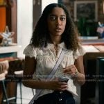 Jessica’s floral lace inset top on Sweet Magnolias