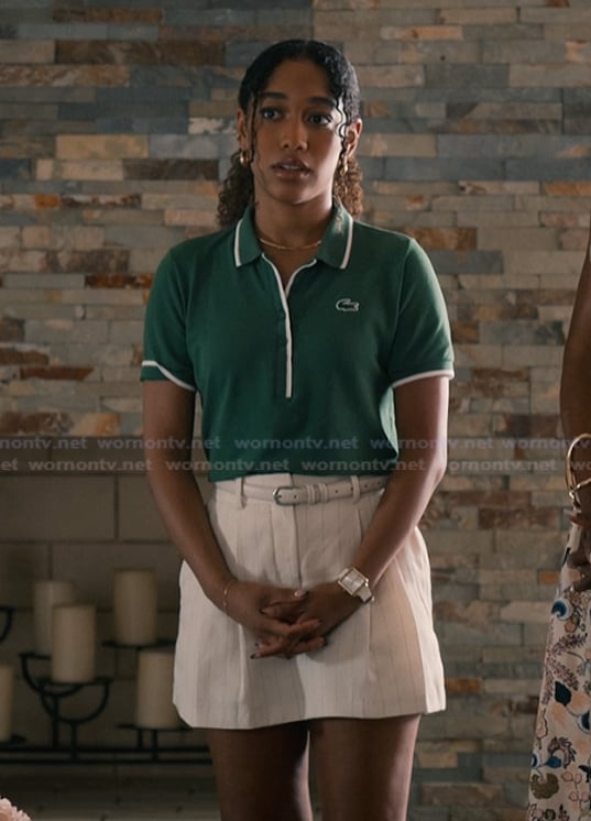 Jessica’s green polo and shorts on Sweet Magnolias