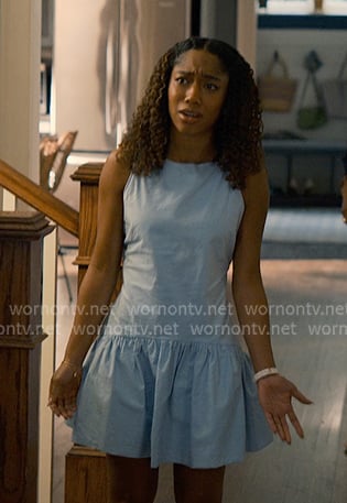 Jessica’s light blue sleeveless mini dress on Sweet Magnolias
