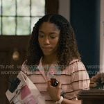 Jessica’s pink striped polo top on Sweet Magnolias