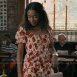 Jessica's poppy print smocked top and shorts on Sweet Magnolias