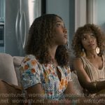 Jessica’s printed v-neck short sleeve dress on Sweet Magnolias