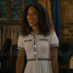 Jessica’s white contrast trim dress on Sweet Magnolias