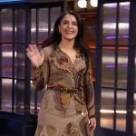 Jessie Ware's paisley knit cardigan and skirt on The Kelly Clarkson Show