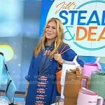 Jill’s blue long shirt and striped pants on Today