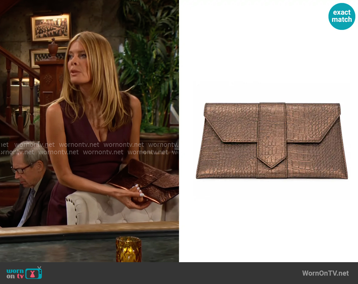 JJ Winters Nikki Clutch worn by Phyllis Summers (Michelle Stafford) on The Young and the Restless