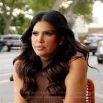 Jo-Ellen's brown ribbed dress on The Real Housewives of Rhode Island
