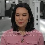 Jo Ling Kent’s pink cardigan on CBS Mornings