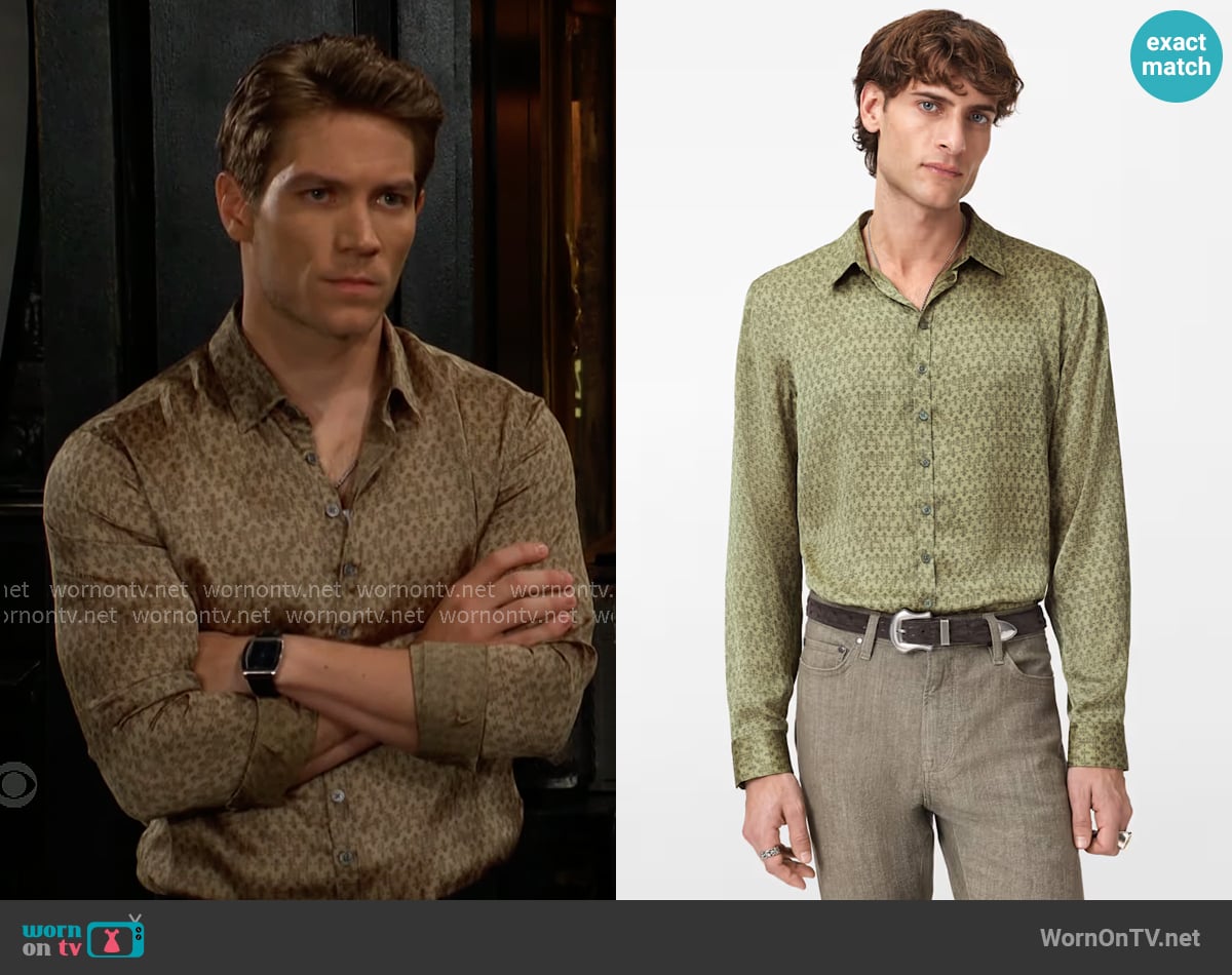 John Varvatos Bucks Shirt worn by Noah Newman (Lucas Adams) on The Young and the Restless