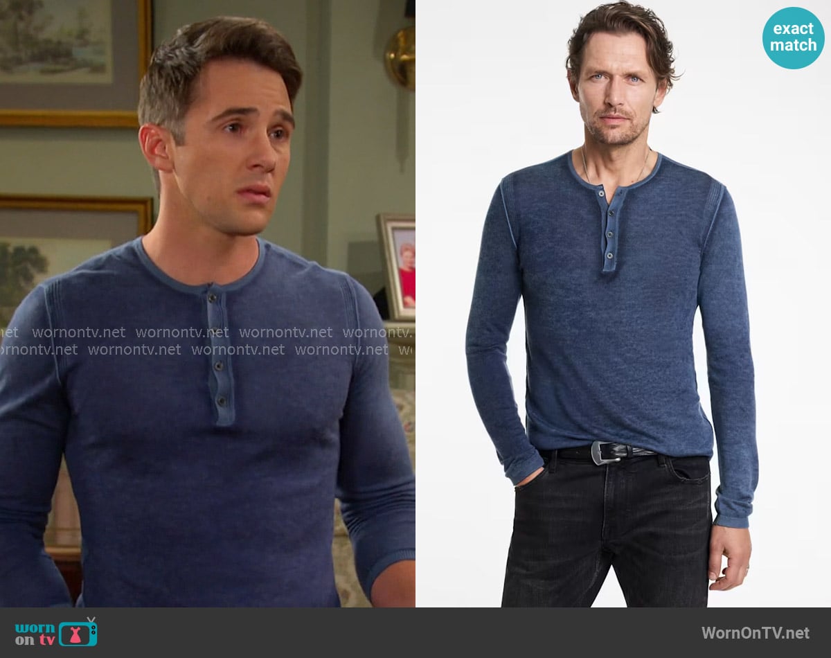 John Varvatos Christie Henley Shirt worn by JJ Deveraux (Casey Allen Moss) on Days of our Lives