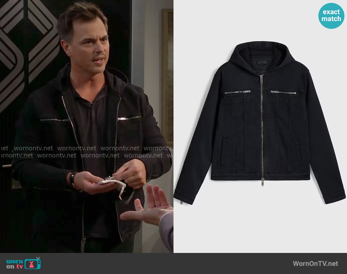 John Varvatos Scott Denim Jacket worn by Wyatt Spencer (Darin Brooks) on The Bold and the Beautiful