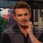 Johnny's black geometric print knit shirt on Days of our Lives