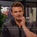 Johnny’s black geometric print knit shirt on Days of our Lives