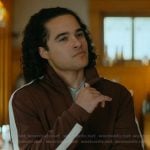 John’s burgundy sleeve stripe jacket on Off Campus