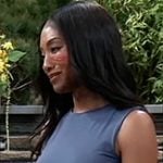 Jordan's blue twist waist dress on General Hospital