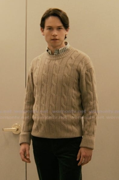 Josh’s beige cable knit sweater on Not Suitable For Work