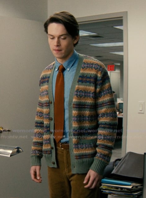 Josh’s fairisle cardigan on Not Suitable For Work