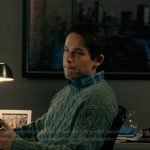 Josh’s green cable knit sweater on Not Suitable For Work