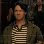 Josh’s green stripe knit polo on Not Suitable For Work