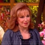Joy’s gray ruffle neck jacket on The View