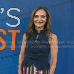Joy’s navy indigo sleeveless peplum top on Today