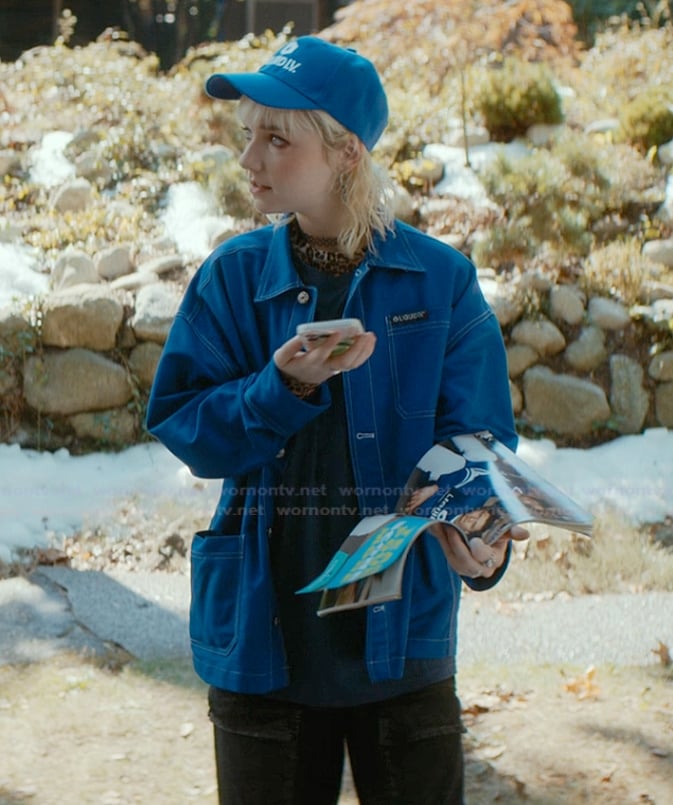 Jules’s blue jacket on Off Campus
