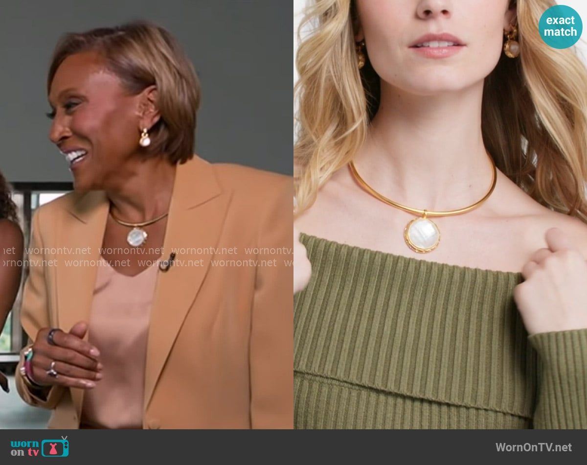 Julie Vos Rainbow Statement Necklace worn by Robin Roberts on Good Morning America