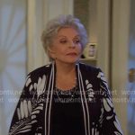 Julie’s black print kimono jacket on Days of our Lives