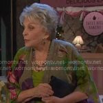 Julie’s green floral print kimono on Days of our Lives