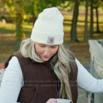 Kacie’s white beanie on The McBee Dynasty Real American Cowboys
