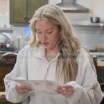 Kacie’s white quarter-zip fleece sweatshirt on The McBee Dynasty Real American Cowboys
