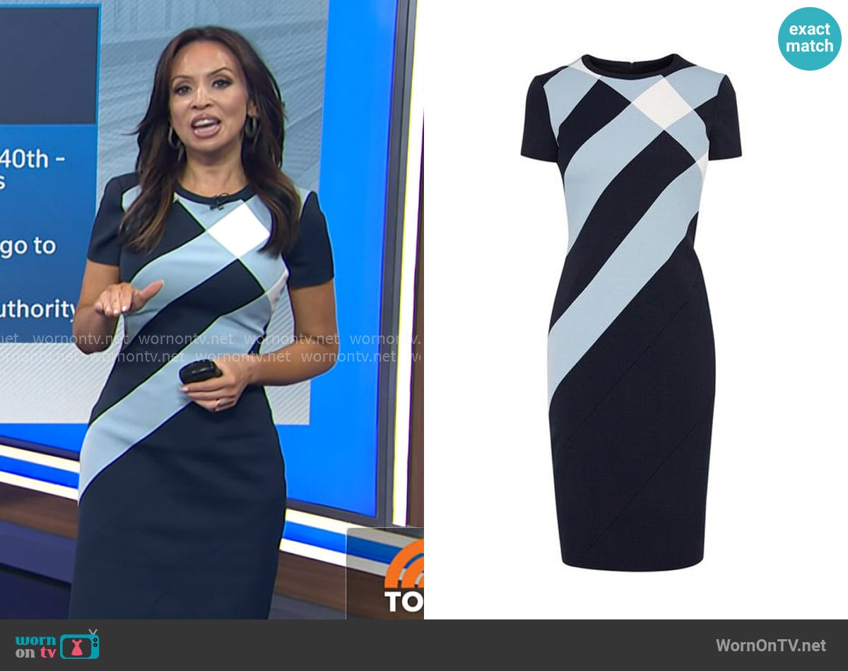 Karen Millen Tailored Panel Check Dress worn by Adelle Caballero on Today