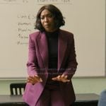 Kate’s burgundy blazer and pants on Not Suitable For Work