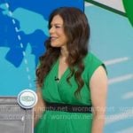 Kate’s green pleated wrap dress on Good Morning America