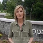 Kate's moss green shirt with whtie piping on NBC News Daily