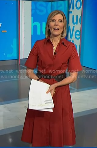 Kate’s red short sleeve shirtdress on NBC News Daily