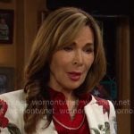 Kate’s white floral blazer on Days of our Lives