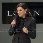 Katie’s black brocade suit on The Bold and the Beautiful