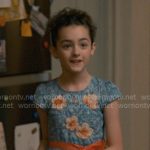Katie’s blue floral dress on Sweet Magnolias