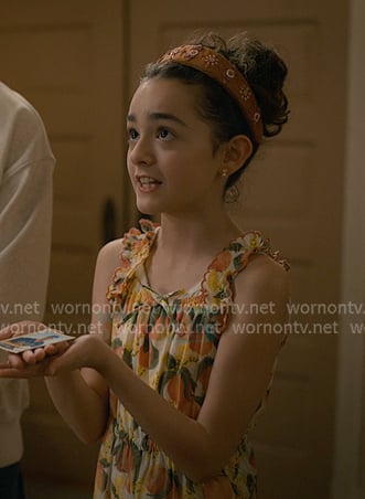 Katie’s peachprint jumpsuit on Sweet Magnolias