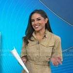 Kaylee’s khaki belted midi dress on Today