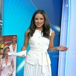 Kaylee’s white tweed vest and pleated skirt on Today