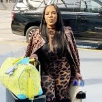 Kelli’s leopard mesh jumpsuit on The Real Housewives of Atlanta