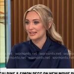 Kelly O'Grady's navy satin blouse on CBS Mornings