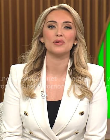 Kelly O’Grady’s white blazer on CBS Mornings