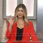Kelly Rizzo’s red ruched sleeve blazer on Today